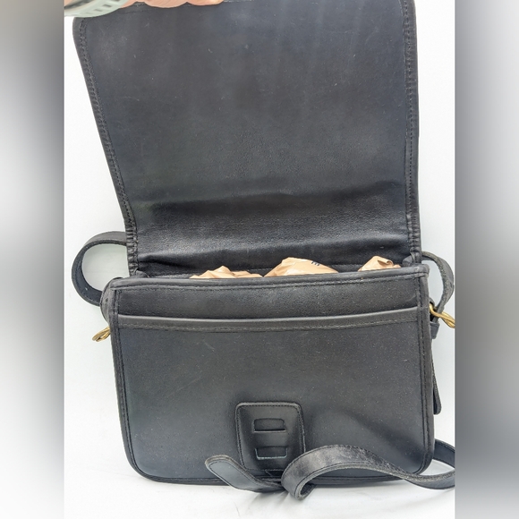 Vintage Coach Saddle Pouch Small | Style 9590 | Black with Brass Hardware |